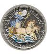 Moneda de plata color Britannia 2 Pounds Inglaterra 2009.