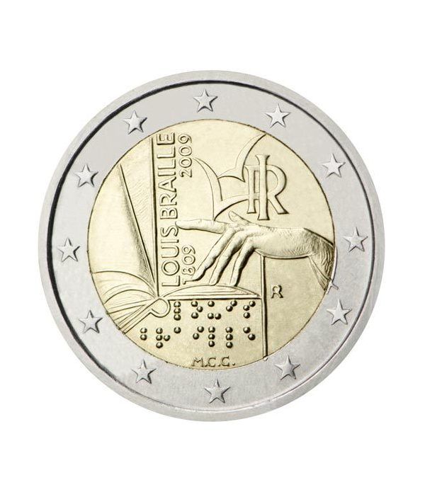 moneda conmemorativa 2 euros Italia 2009.