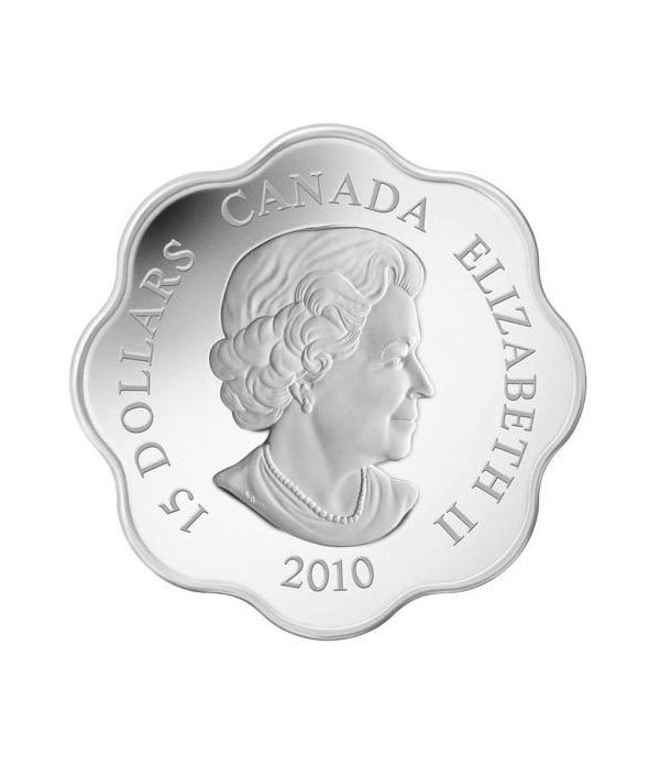 Moneda de plata 15$ Canada Serie Lotus Tigre 2010  - 2
