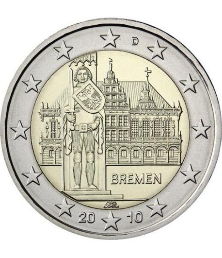 moneda conmemorativa 2 euros Alemania 2010. 5 monedas.