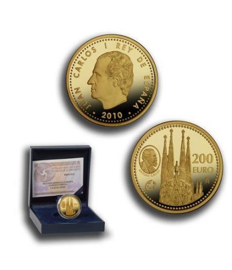 Moneda 2010 Sagrada Familia. A. Gaudí. 200 euros. Oro.