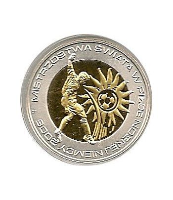 Moneda de plata 10z Polonia 2006. FIFA. Bimetalica.