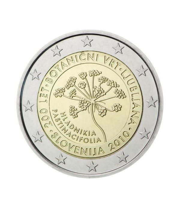 moneda 2 euros Eslovenia 2010 Jardín Botánico Ljubljana.