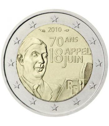moneda 2 euros Francia 2010 Charles de Gaulle.