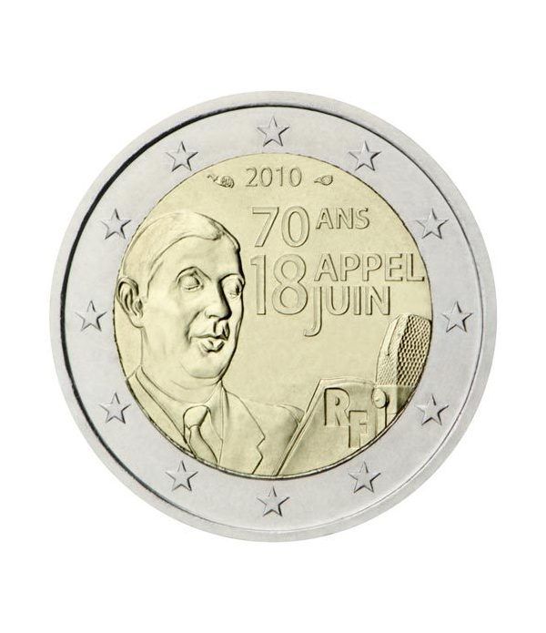 moneda 2 euros Francia 2010 Charles de Gaulle.