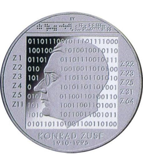 moneda Alemania 10 Euros 2010 G. Konrad Zuse.