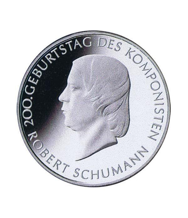 moneda Alemania 10 Euros 2010 J. Robert Schumann.  - 4