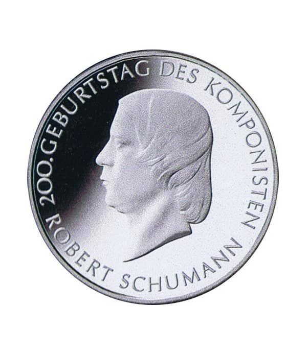 moneda Alemania 10 Euros 2010 J. Robert Schumann.