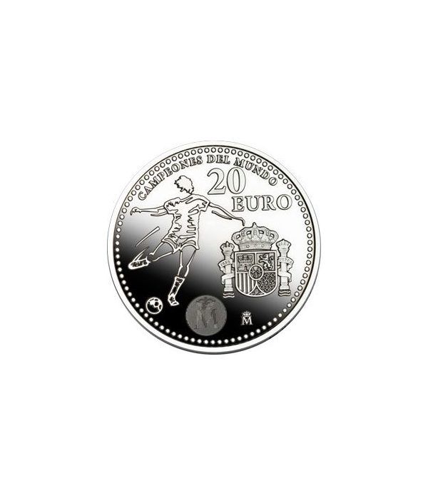 Apoyarse Cortés Eslovenia Moneda conmemorativa 20 euros 2010. Campeones Mundo. Plata.