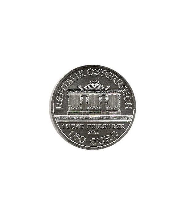 Moneda onza de plata 1,5 euros Austria Filarmonica 2011