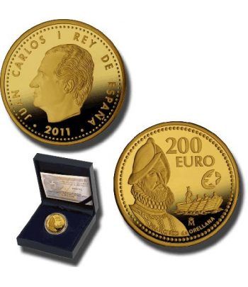 Moneda 2011 Exploradores Fco. de Orellana. 200 euros. Oro.