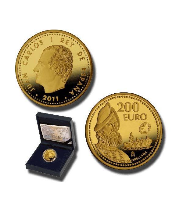 Moneda 2011 Exploradores Fco. de Orellana. 200 euros. Oro.