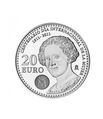 Moneda conmemorativa 20 euros 2011. Clara Campoamor. Plata.