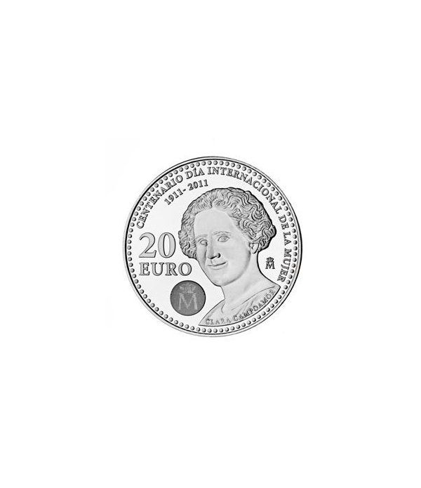 Moneda conmemorativa 20 euros 2011. Clara Campoamor. Plata.