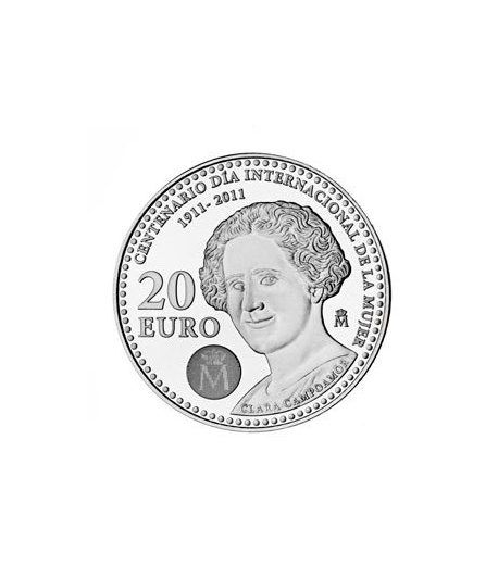 Moneda conmemorativa 20 euros 2011. Clara Campoamor. Plata.