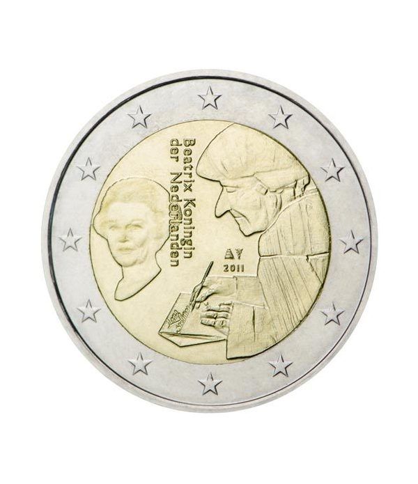 moneda conmemorativa 2 euros Holanda 2011.