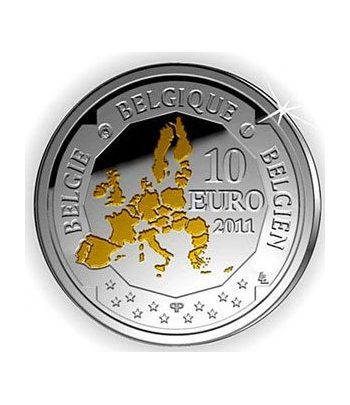 moneda Belgica 10 Euros 2011 Deep Sea Exploration. Proof.