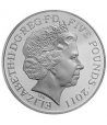 Moneda de plata Boda Real 5 Pounds Inglaterra 2011. Proof.