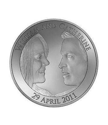 Moneda de plata Boda Real 5 Pounds Inglaterra 2011. Proof.