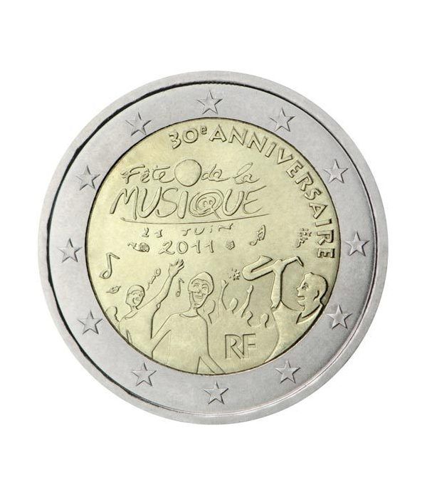 moneda 2 euros Francia 2011 Fiesta de la Música.