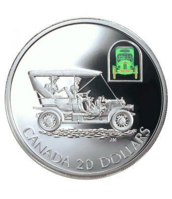 Canada 20$ (2001) Serie transportes Plata holograma. Automovil.