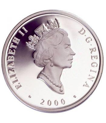 Moneda de plata 20 $ Canada 2000 Coche Vapor. Holograma.