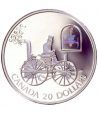 Moneda de plata 20 $ Canada 2000 Coche Vapor. Holograma.