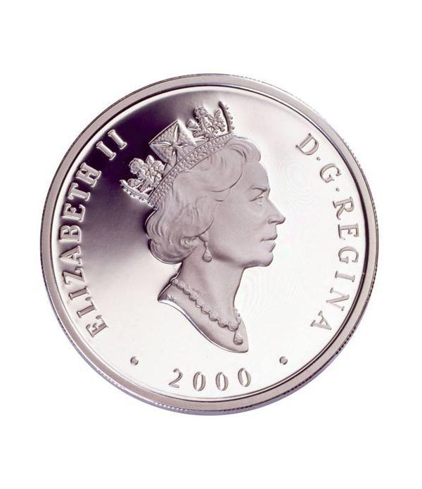 Moneda de plata 20 $ Canada 2000 Tren. Holograma.  - 2