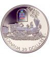 Moneda de plata 20 $ Canada 2000 Tren. Holograma.