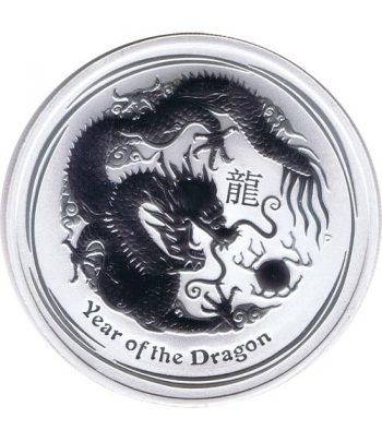 Moneda onza de plata 1$ Australia Lunar Dragón 2012