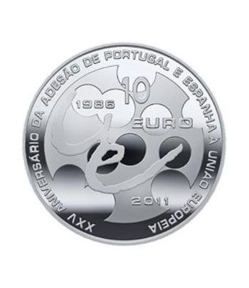 Portugal 10 Euros 2011 25º Aniv. Adhesión U.E. Cuproníquel.  - 1