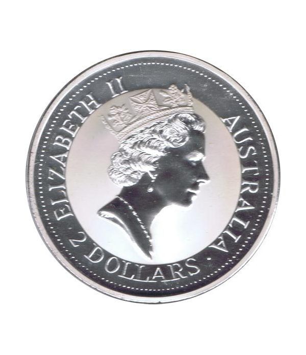 Moneda 2 onzas de plata 2$ Australia Kookaburra 1992  - 4