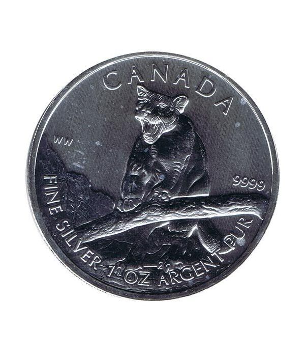 Moneda onza de plata 5$ Canada Puma 2012  - 4