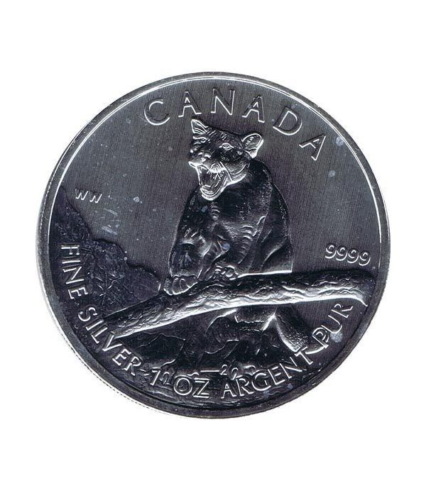 Moneda onza de plata 5$ Canada Puma 2012