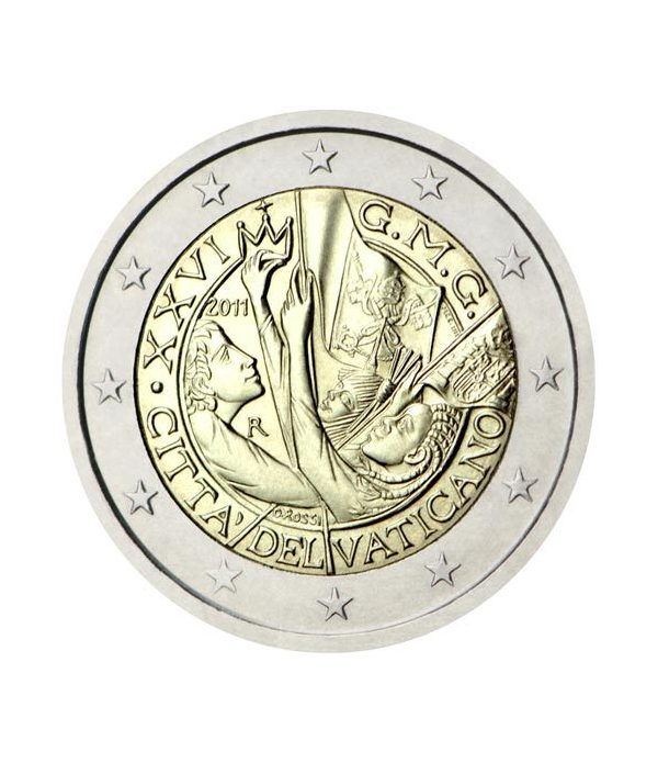 moneda conmemorativa 2 euros Vaticano 2011. Estuche Oficial.  - 2