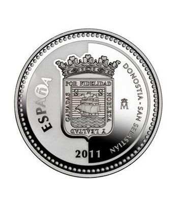Moneda 2011 Capitales de provincia. S. Sebastian. 5 euros. Plata  - 1