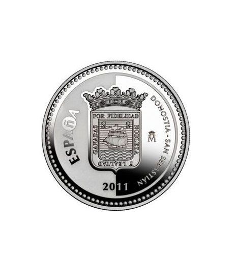 Moneda 2011 Capitales de provincia. S. Sebastian. 5 euros. Plata