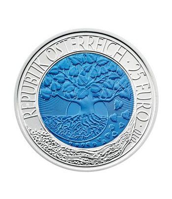 moneda Austria 25 Euros 2010 Energías renovables. Niobio-estuche