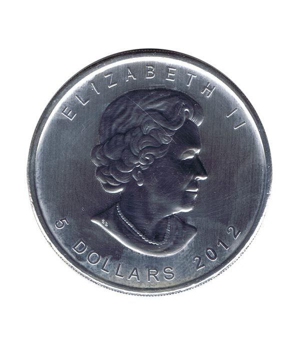 Moneda onza de plata 5$ Canada Hoja de Arce 2012  - 4