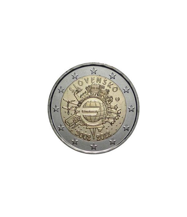 moneda Eslovaquia 2 euros 2012 "X ANIVERSARIO DEL EURO".