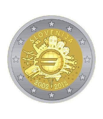 moneda Eslovenia 2 euros 2012 "X ANIVERSARIO DEL EURO".