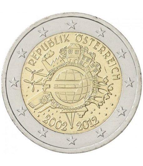 moneda Austria 2 euros 2012 "X ANIVERSARIO DEL EURO".