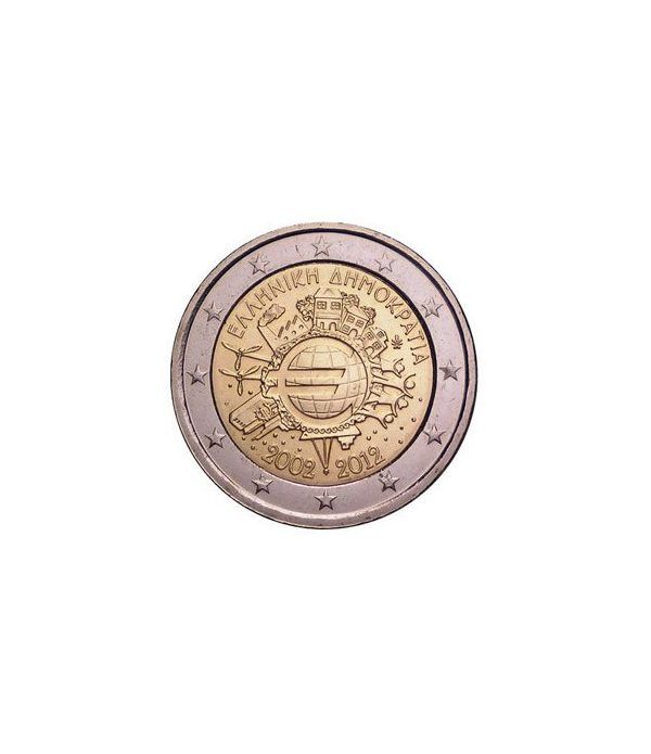 moneda Grecia 2 euros 2012 "X ANIVERSARIO DEL EURO".