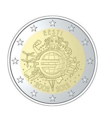 moneda Estonia 2 euros 2012 "X ANIVERSARIO DEL EURO".