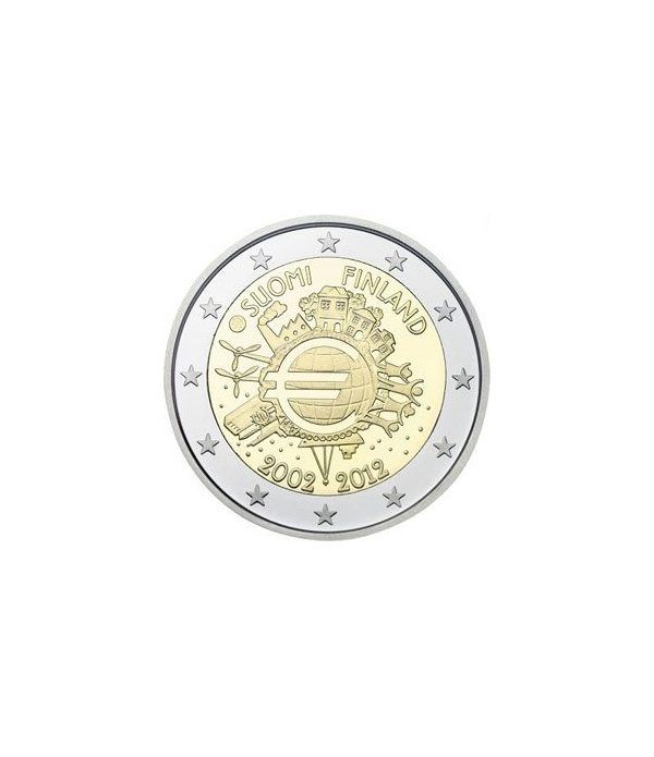 moneda Finlandia 2 euros 2012 "X ANIVERSARIO DEL EURO".  - 2