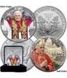 Moneda de plata colorizada 1$ Estados Unidos Benedicto XVI 2005