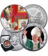 Moneda de plata colorizada 1$ Estados Unidos Juan Pablo II 2005