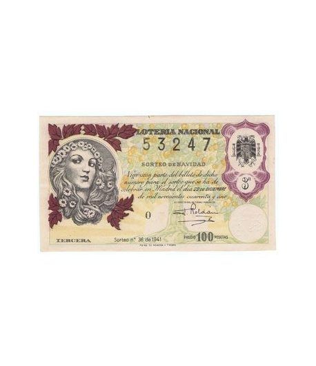 Loteria Nacional. 1941 sorteo 36 (Navidad).