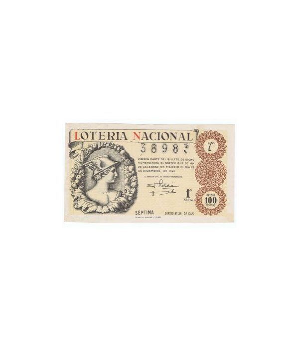 Loteria Nacional. 1945 sorteo 36 (Navidad).