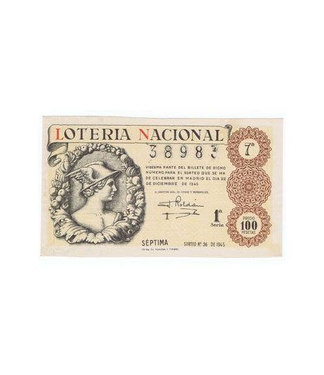 Loteria Nacional. 1945 sorteo 36 (Navidad).